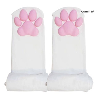 [Jm] calcetines suaves 3D para pata de gatito/calcetines altos de muslo rosa lindos para Cosplay (8)