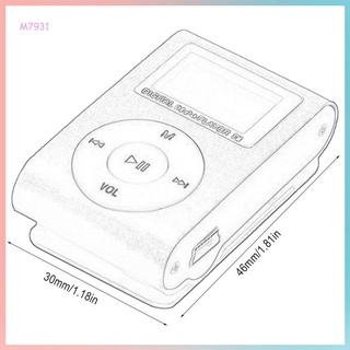 Metal Clip Digital Mini MP3 Player With LCD Screen Support TF Card USB 2.0 (3)