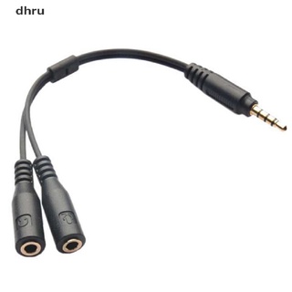 Dhru 1Pc 3.5mm Estéreo audio Macho A 2 Hembra Auriculares Micrófono Divisor cable Adaptador MX