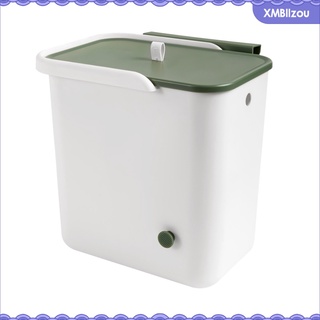 [LZOU] Bote de basura para colgar en la puerta de la cocina de 2.4 galones con tapa sellada debajo del fregadero Bote de basura