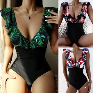 [Disponible En Inventario] Nuevo Traje De Baño De Una Pieza Para Mujer Sexy Colorido Impreso Multi Bikini Conjunto De Trajes (1)