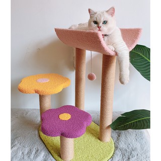 Color chaise longue silla gato escalada marco flores gato rascador junta sisal gato molienda garra juguete gato saltar plataforma gato paraíso