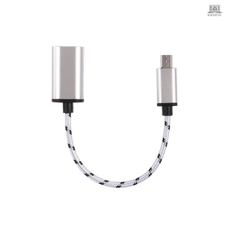 C Micro USB OTG Cable Micro USB macho a USB adaptador de transferencia de datos Cable de reemplazo para Xiaomi (plata)