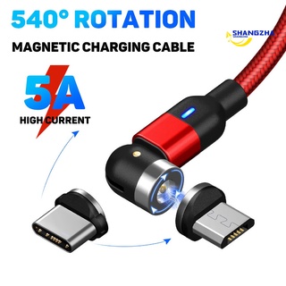 shangzha magnético 5A Cable de carga rápida Micro USB tipo C enchufe Cable de datos para Android