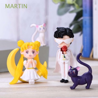 Sailor Moon MARTIN lindo figura de acción DIY coche adorno Anime marinero luna para niños estatua decoración del hogar tarta decoraciones gato coleccionable modelo figuras juguetes
