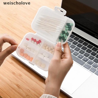 [weischolove] Portable 8-Compartment Multifunctional Sealed Pill Box Travel Health Supplies .