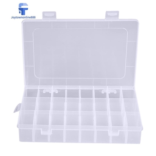 Joe: caja organizadora de plástico duro de 24 rejillas para joyas (blanco claro)