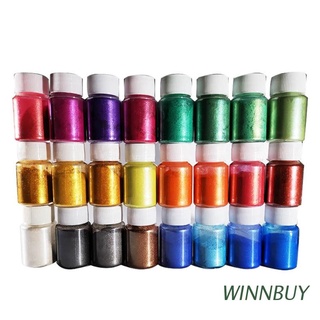 WINN 24 Colors Pearl Powder Epoxy Resin Dye Pearl Pigment Natural Mica Mineral Powder