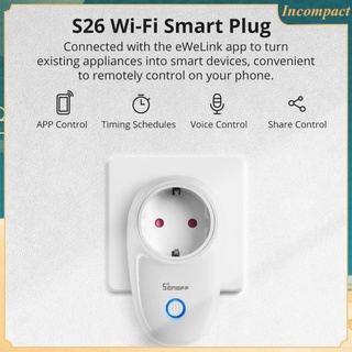 sonoff s26 wifi smart socket schakelaa plug app/vocie afstandsbediening stopcontact timing werkt met alexa incompact