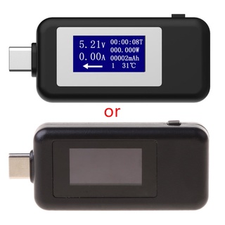 Com* multifuncional USB probador tipo C LCD Digital corriente cargador de voltaje Monitor de capacidad de temperatura de alimentación medidor voltímetro (6)