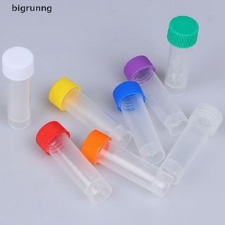 [Bigr] 10Pcs 5ml Plastic Test Tubes Vial With Screw Seal Cap Pack Container MX580