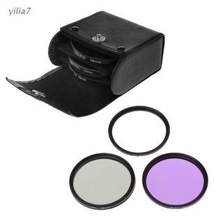 yilia7 58 mm cpl uv fld lente filtro conjunto con bolsa para cámara nikon canon sony pentax