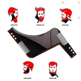 albania hombres doble cara barba moldeando plantilla de corte de afeitar peine en forma de L herramienta de recorte