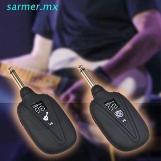 sar1 v-8 sistema de guitarra inalámbrica reable 4 canales receptor de guitarra conjunto de guitarra eléctrica bajo pick up