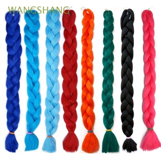 wangshang kanekalon jumbo trenzado sintético falso trenza extensión de pelo para las mujeres afro twist trenzas peinados ombre crochet trenzas