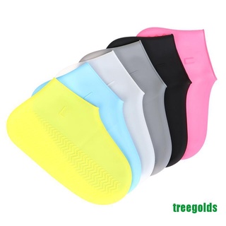 [Treegolds] Botas impermeables cubierta de zapatos de silicona Material Unisex zapatos protectores botas de lluvia