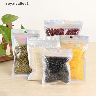 royalvalley1 10 bolsas iridiscentes con cierre de cremallera, plástico cosmético, láser holográfico, cremallera, mx (8)