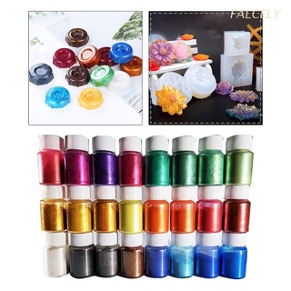 FALCE 24 Colors Mica Powder Epoxy Resin Colorant Dye Pearl Pigment Natural Mica powder