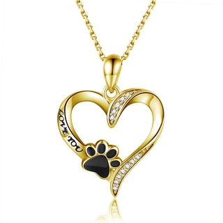 Collares De plata 925 lindo Animal perro Gato joyería Pata De Cachorro corazón dije collar regalos
