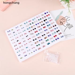 hongchang 100 pares de aretes pequeños coloridos de diamantes de imitación para mujer joyería mx