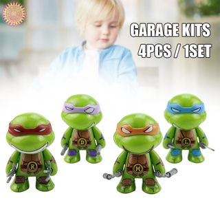 4pcs q versión de adolescentes mutantes tortugas ninja figura de pvc anime figura de acción modelo de juguete para niños adultos