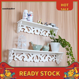 Sl estante hueco de madera tallada para colgar en la pared, estante de estantería, almacenamiento, decoración del hogar