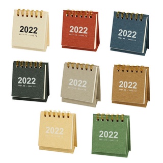 2022 Simple Solid Color Mini Desktop Paper Simple Calendar Daily Scheduler Table Planner Agenda E1K6