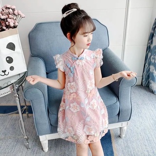 vestido de niña verano nuevo niños princesa vestido niña internet celebridad pettiskirt estilo chino vintage cheongsam vestido (2)