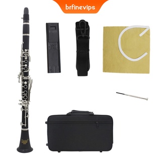 [brfinevips] 17 teclas de trabajo a mano baquelita madera b plano instrumento musical profesional clarinete bb (4)
