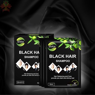 Flash 5 pzs champú para el cabello negro instantáneo color negro oscurecimiento para el cabello