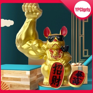 fuerte brazo de la suerte gato figura estatua de oro creativo feng shui animal decoración del hogar dinero suerte fortuna coleccionables para