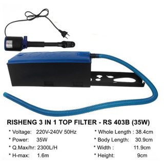 Cuidado de los animales de pesca RS-403B RISHENG caja filtro acuario filtro superior RS403B