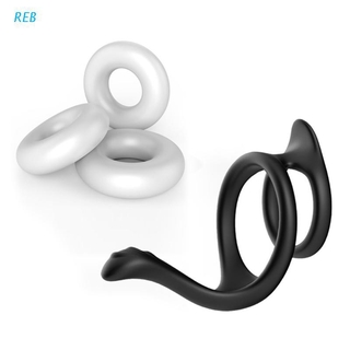 REB Silicone Dual Penis Ring Premium Stretchy Ring Longer Harder Stronger Erect Enha