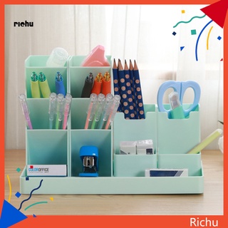 Richu* soporte de almacenamiento de bolígrafo cuadrado multicapa compartimento ahorro de espacio cepillo de maquillaje estante de almacenamiento de gran capacidad para el hogar