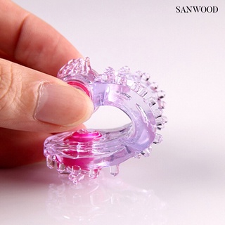 sanwood Vibrating Penis Rings Clit Dual Cock Ring Stretchy Delay Sex Toys for Men (8)