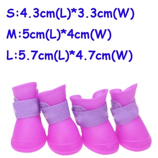 MONKEY 4 PCS Hot Impermeable Protector PU caucho Zapatos para perros Nuevo Suministros para mascotas Color caramelo Moda Cachorro botas de lluvia/Multicolor (4)