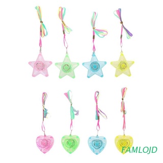 famlojd pentacle estrella forma de corazón colorido led sparkle collar brillante colgantes fiesta favores niños juguete luz juguete