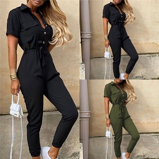 Short Sleeve Rompers Womens Jumpsuit Jumpsuits Overalls Casual