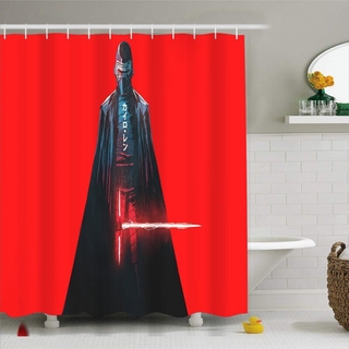 Star Wars - cortina de ducha más sólida, impermeable, tela de baño, con ganchos para baño, decoración de niños