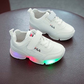 Bebé niños FILA de alta calidad de los niños LED luces zapatos de los niños Casual zapatillas de deporte zapatos de niño (8)
