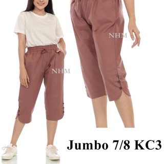 (_061) Nhm pantalones cortos para mujer 7/8 elásticos Jumbo botón variaciones KC3