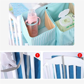 Cuna de bebé cuna cama mesita de noche colgante bolsa de almacenamiento pañales pañales organizador bolsillo (2)