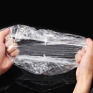 50 piezas desechables de plástico transparente de alimentos de la cubierta de la película de cocina polvo H2Q3 (7)