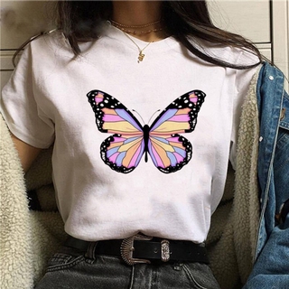 3D Mariposa Impreso Camiseta De Las Mujeres Mujer Casual Camisas Harajuku Tops Vogue Dibujos Animados Ropa Gran Tamaño