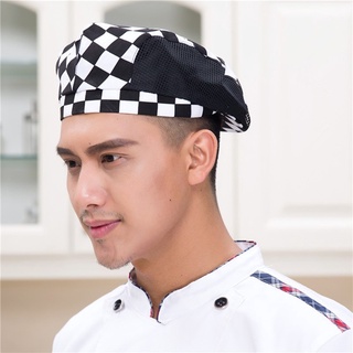 Alisondz 56-58cm camarero gorra de malla Cook boina Chef sombreros Patchwork café restaurante desgaste de trabajo hombres mujeres Hotel transpirable herramientas de cocina (3)