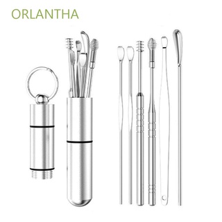ORLANTHA Professional Ear Care Tools Multifunction Earpick Ear Wax Remover Portable 360° Cleaning Reusable Stainless Steel Massage Spiral Ear Canal Cleaner