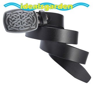 [jardín] cinturón de cuero de vaquero indio celta hebilla de cinturón clásico cinturón negro (6)