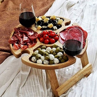 Mesa De picnic plegable De madera plegable De madera plegable Mesa De vino Tinto