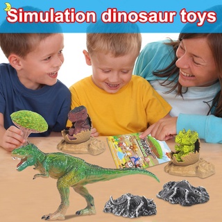 figuras de dinosaurio modelo playhouse conjunto con bebé dinosaurios y huevos accesorios niño niño juguete conjunto tyrannosaurus rex (1)