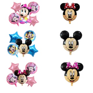 < disponible > 1PCS 5PCS Disney Mickey Minnie Mouse globos de papel de aluminio globos de fiesta de cumpleaños decoraciones niños juguetes divertidos regalo